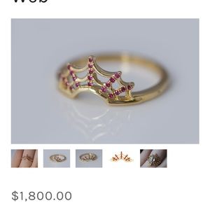 Modern Mourning Ruby Pave Arched Web - size 7